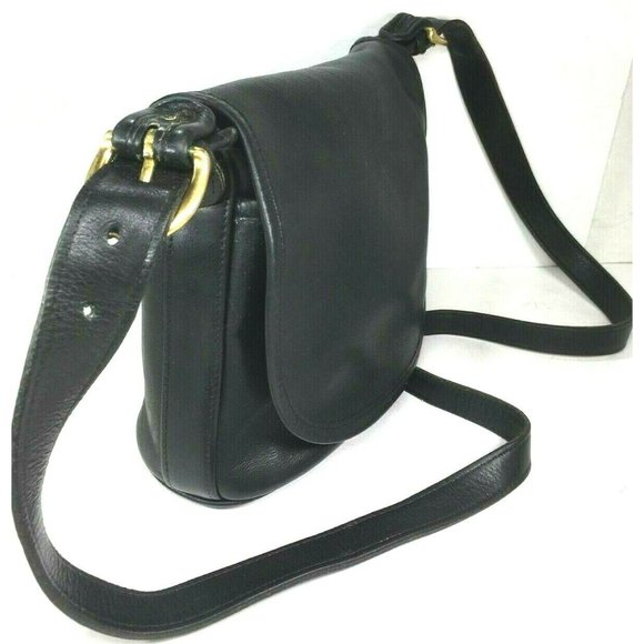 Coach Fletcher 4150 Vintage Black Soft Leather Flap Shoulder Bag - Picture 5 of 12